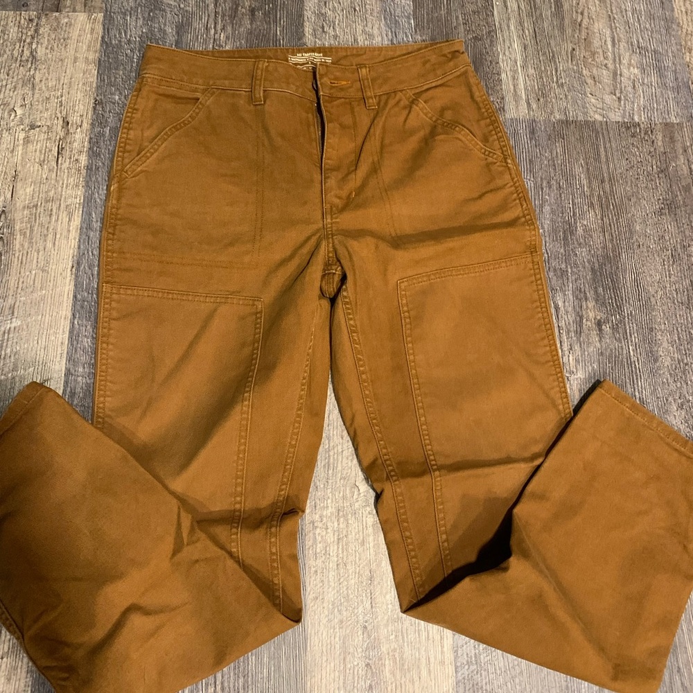 REI women’s tan work pants size 8